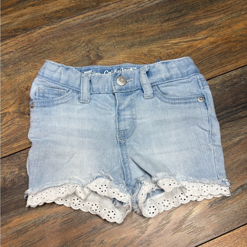 Cat & Jack | Jean Shorts with Eyelet Trim | 12M